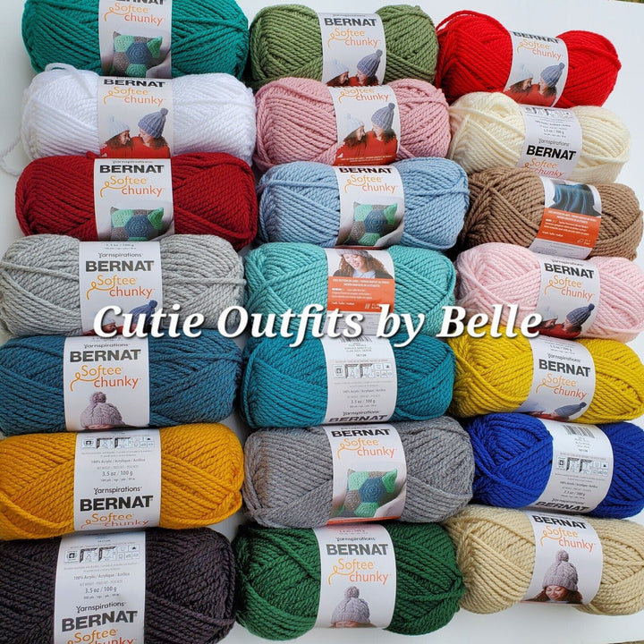 Bernat Softee Chunky Yarn, Acrylic Super Bulky 3.5 oz/100g ,Choose Colors