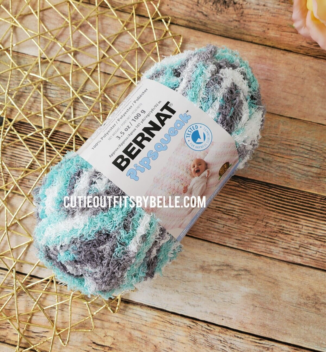 Bernat Pipsqueak Yarn, 3 SKEINS LOT Seaspray Variegated, Bulky #5 Yarn