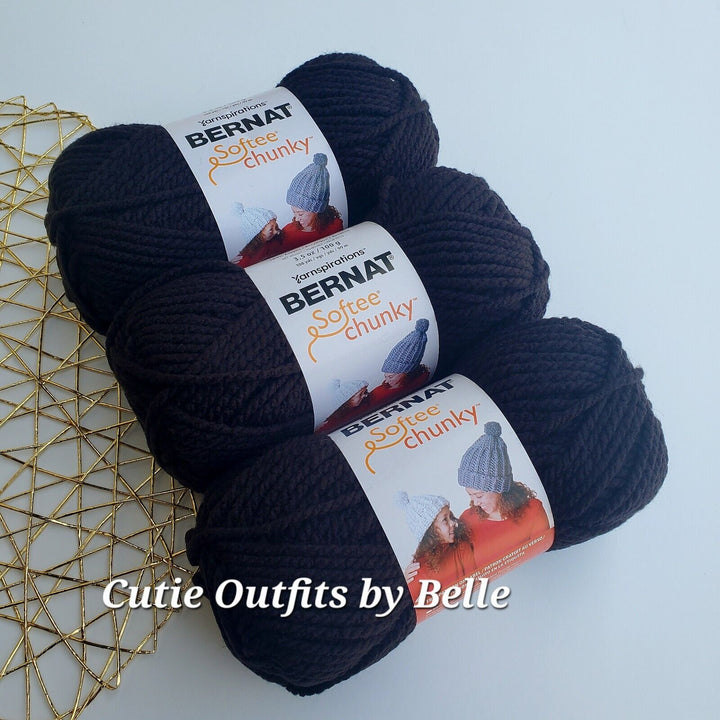 3 PACK Gray Rose Bernat Softee Chunky Yarn, MORE Colors, Super Bulky 3.5 oz/100g