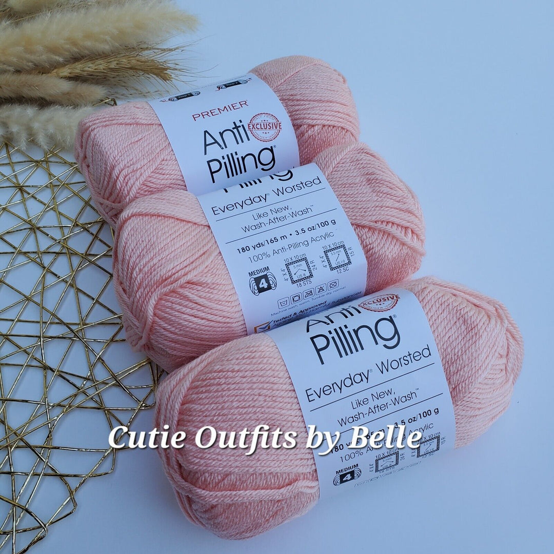 3 SKEINS Premier Anti-Pilling Everyday Worsted Yarn-Really Red