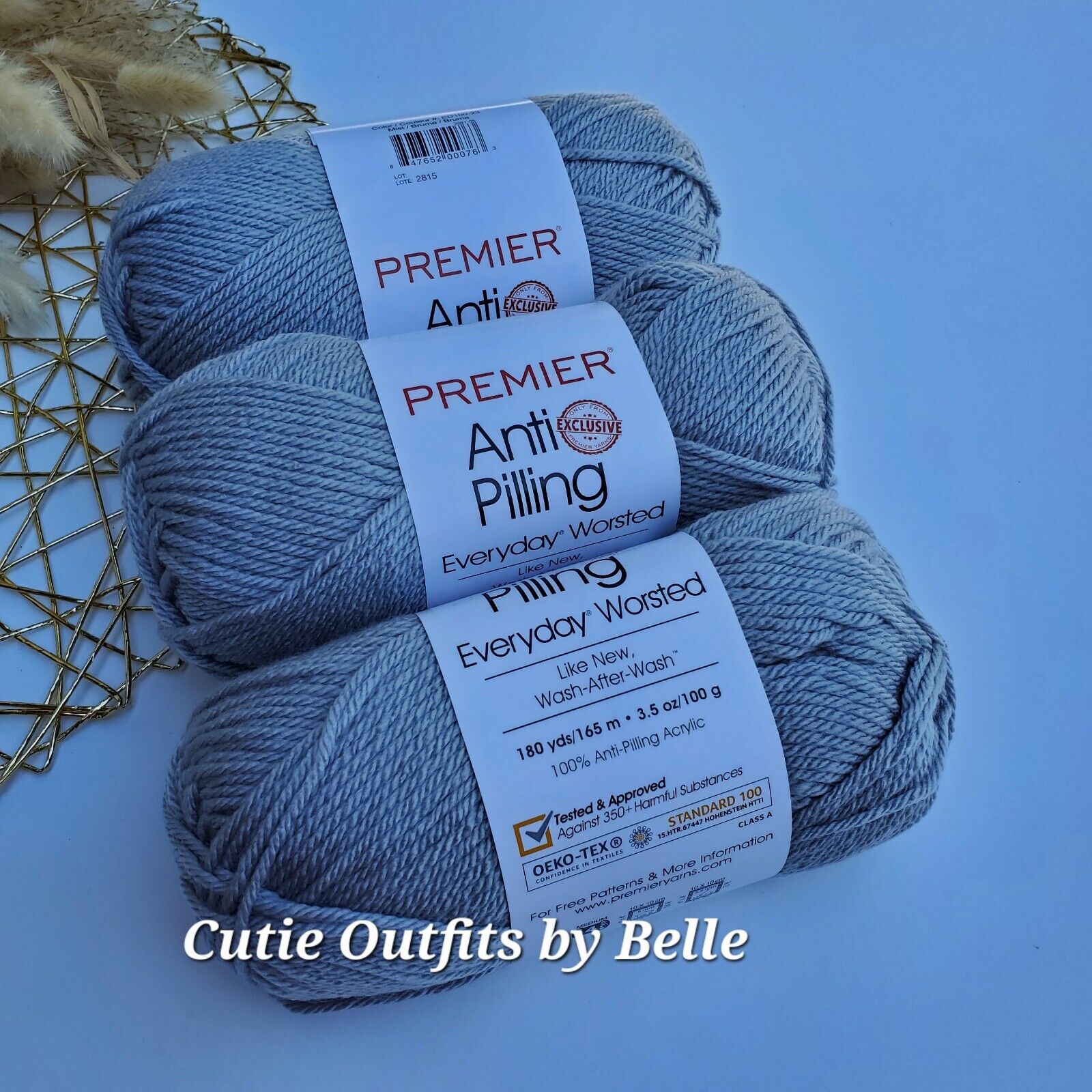 3 SKEINS Premier Anti-Pilling Everyday Worsted Yarn-Really Red