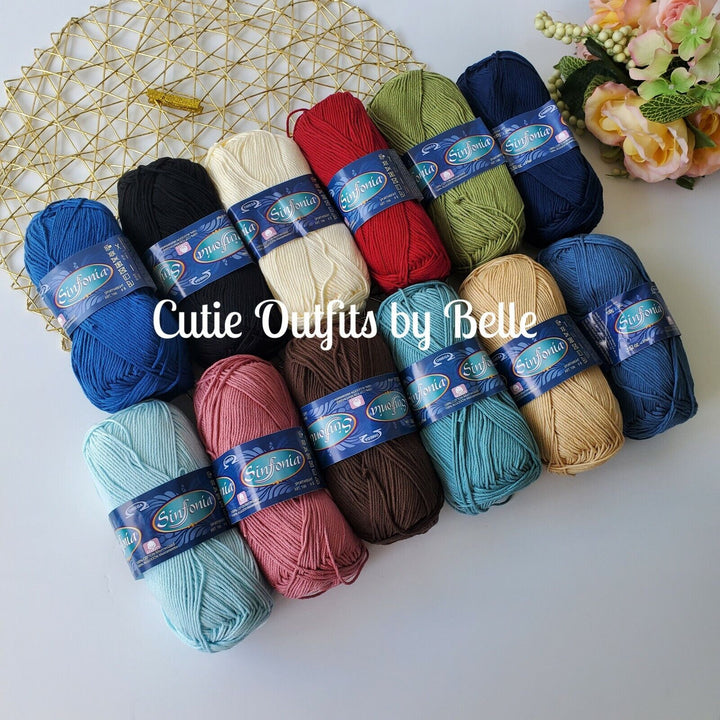 Cotton Yarn Mercerized Sport Weight Yarn, Amigurumi Yarn Sinfonia Yarn Hilazas 