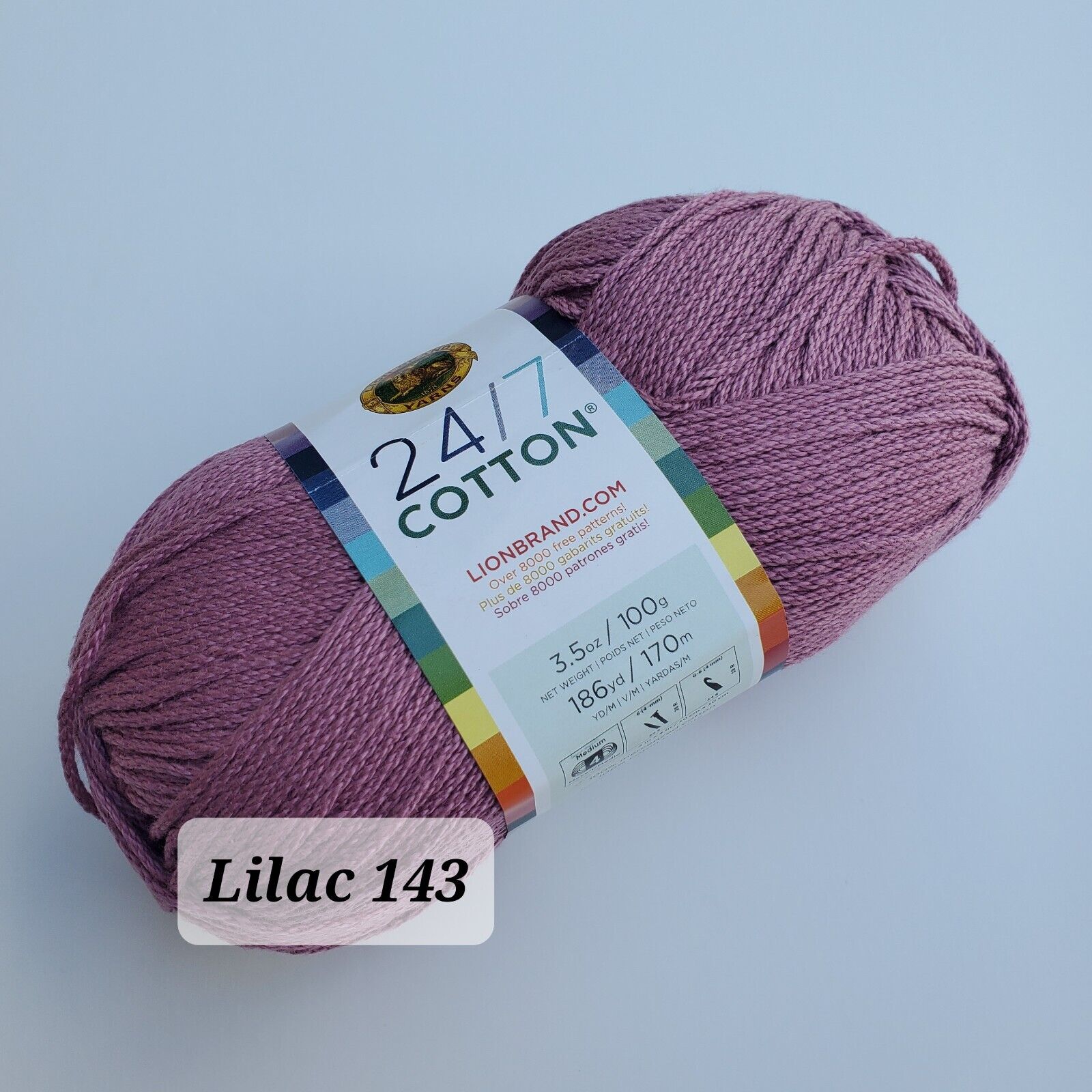 Cotton Yarn, 24/7  Lion Brand Mercerized Cotton Yarn, Choose Color