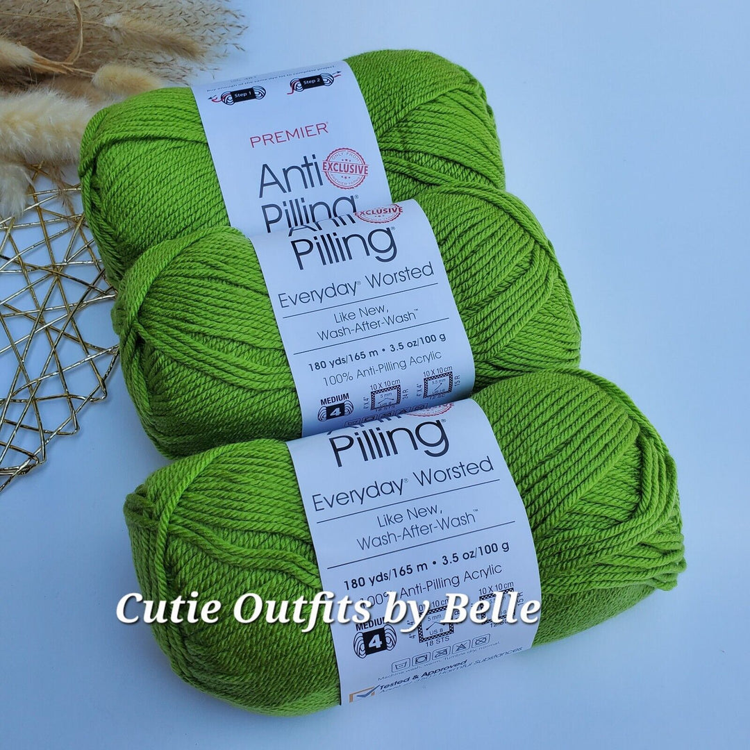 3 SKEINS Premier Anti-Pilling Everyday Worsted Yarn-Really Red