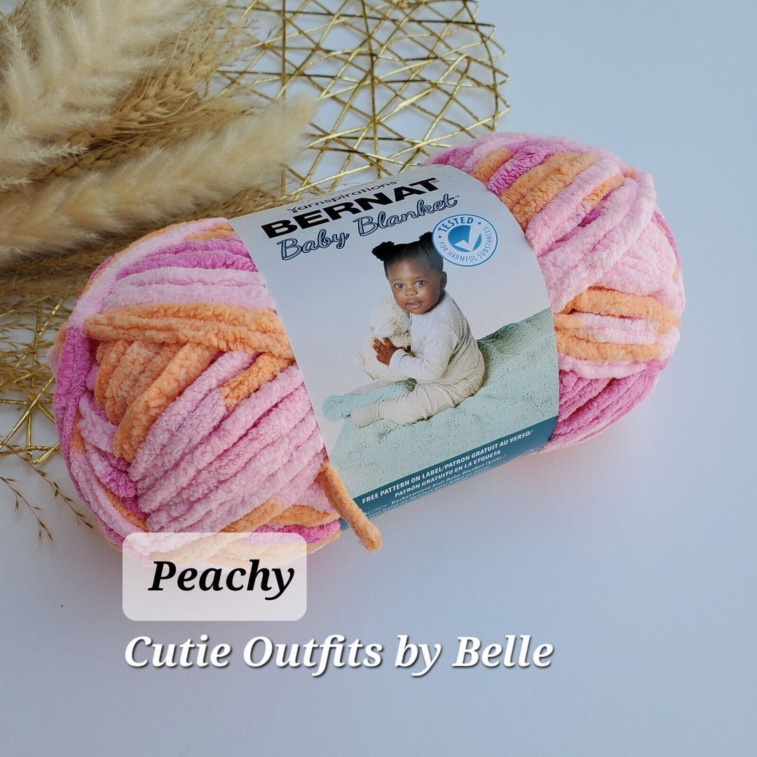 Bernat Baby Blanket Yarn, SMALL Ball 3.5oz/100g Polyester Crochet Knitting Yarn 