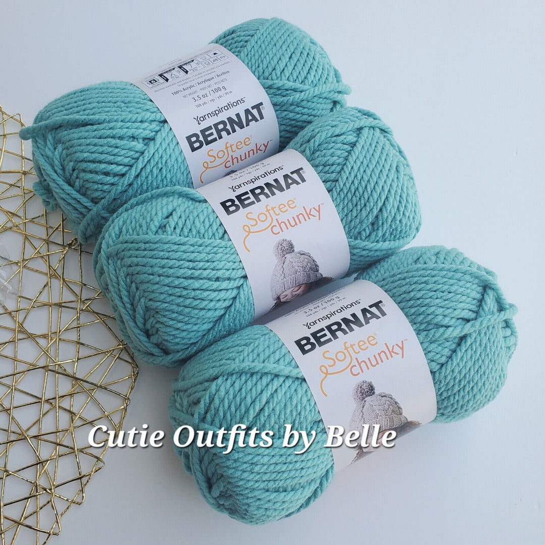 3 PACK Bernat Softee Chunky Yarn, MORE Colors, Super Bulky 3.5 oz/100g