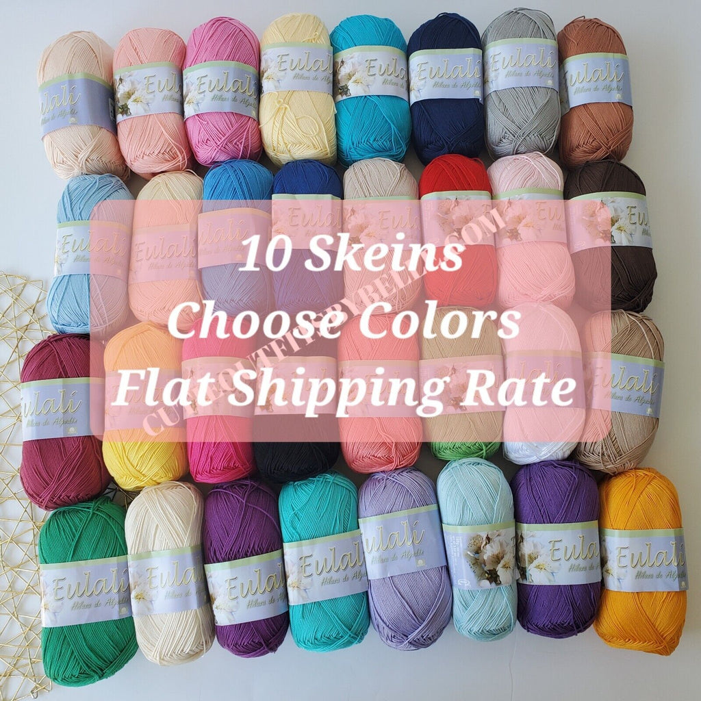 10 Skeins Eulali Omega Yarn,100grs, Mercerized Egyptian Cotton