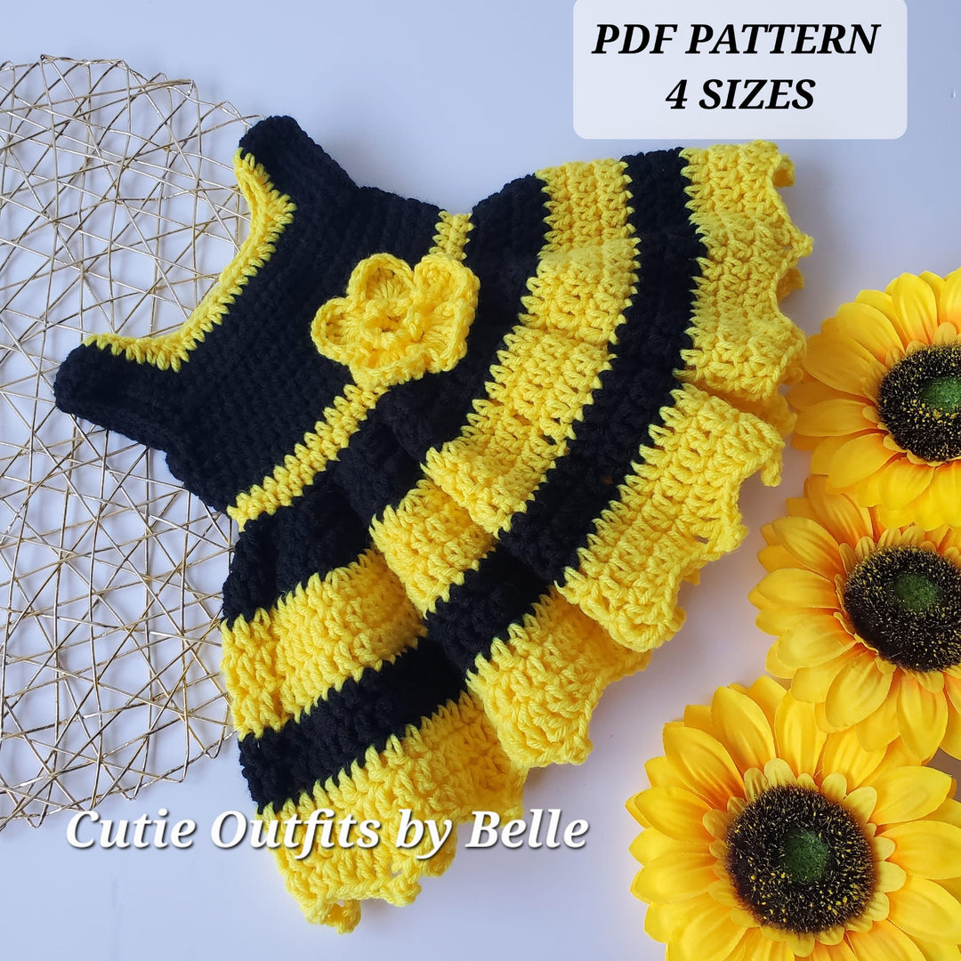 Crochet Baby Dress PDF Digital Patter, Sizes 0-3 Months, 3-6 Months 6-9 Months 9-12 Months