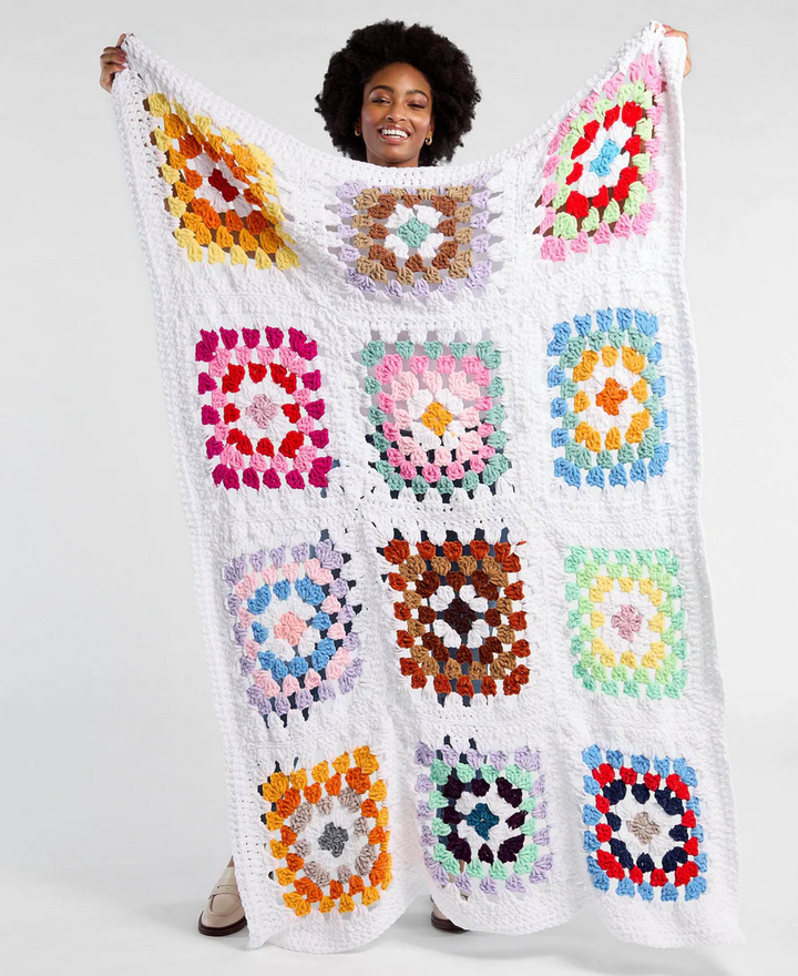 Free Crochet Blanket Pattern, Patchwork Granny Crochet Blanket Premier