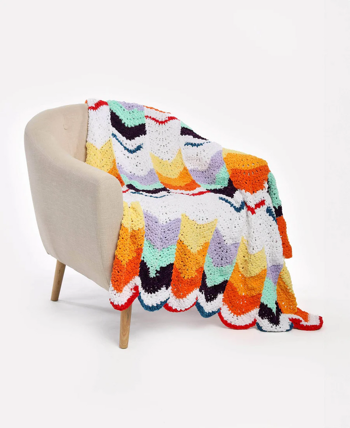 Free Crochet Blanket PATTERN, PDF Wavy Fade Blanket