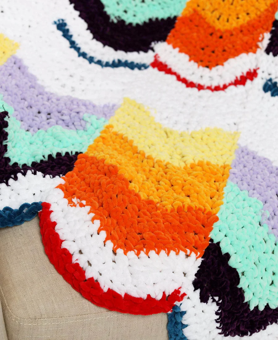 Free Crochet Blanket PATTERN, PDF Wavy Fade Blanket