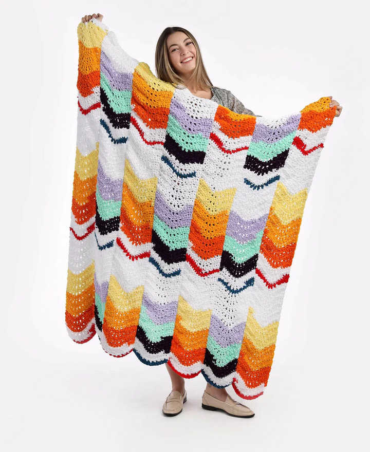 Free Crochet Blanket PATTERN, PDF Wavy Fade Blanket