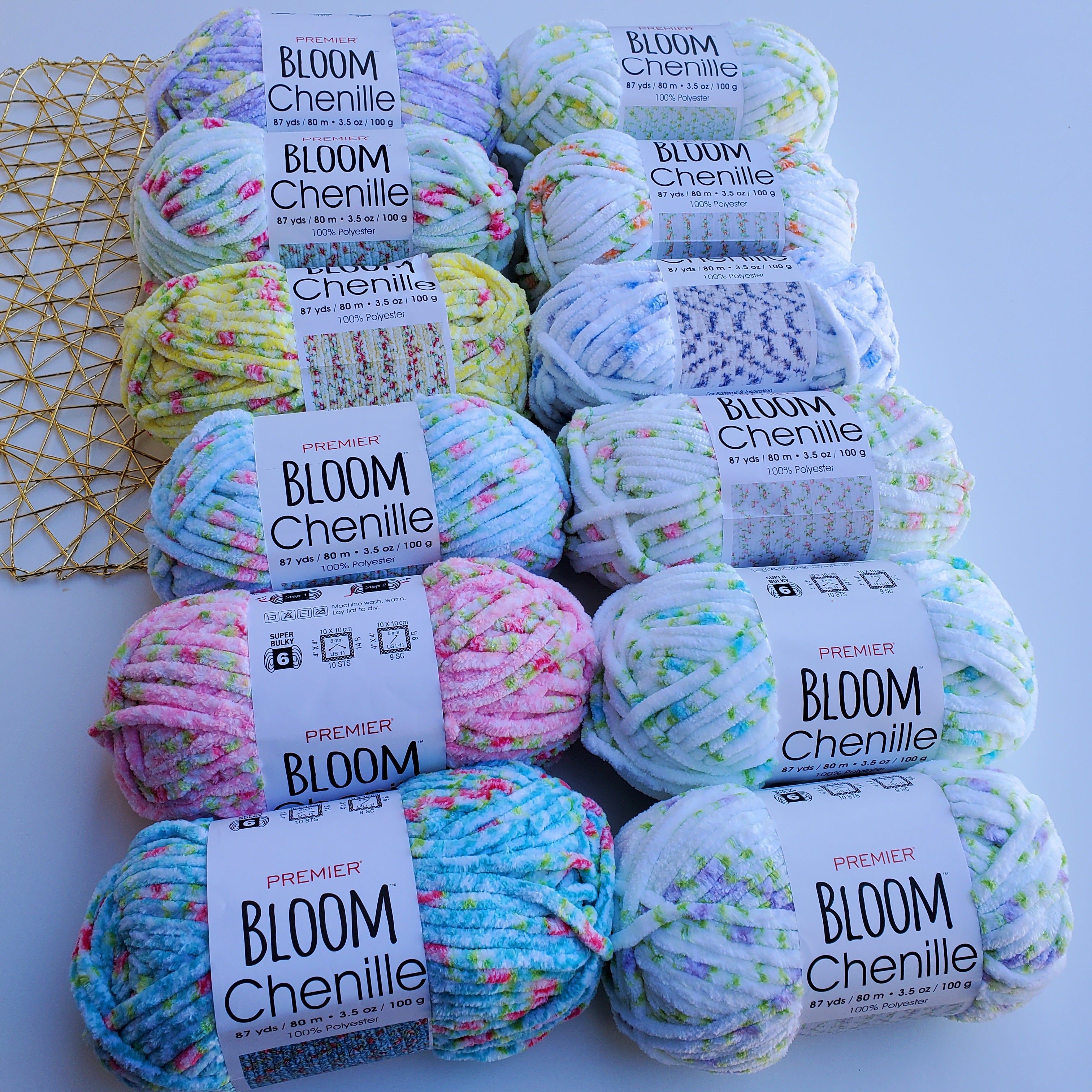 Premier BLOOM Chenille Yarn, Crochet Polyester Yarn