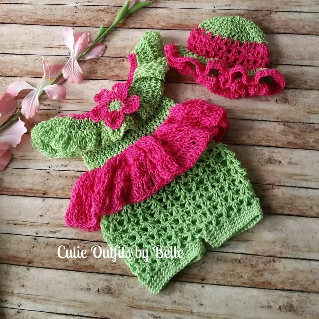 Crochet Baby Set PDF PATTERN, Daisy Newborn Crochet Pattern