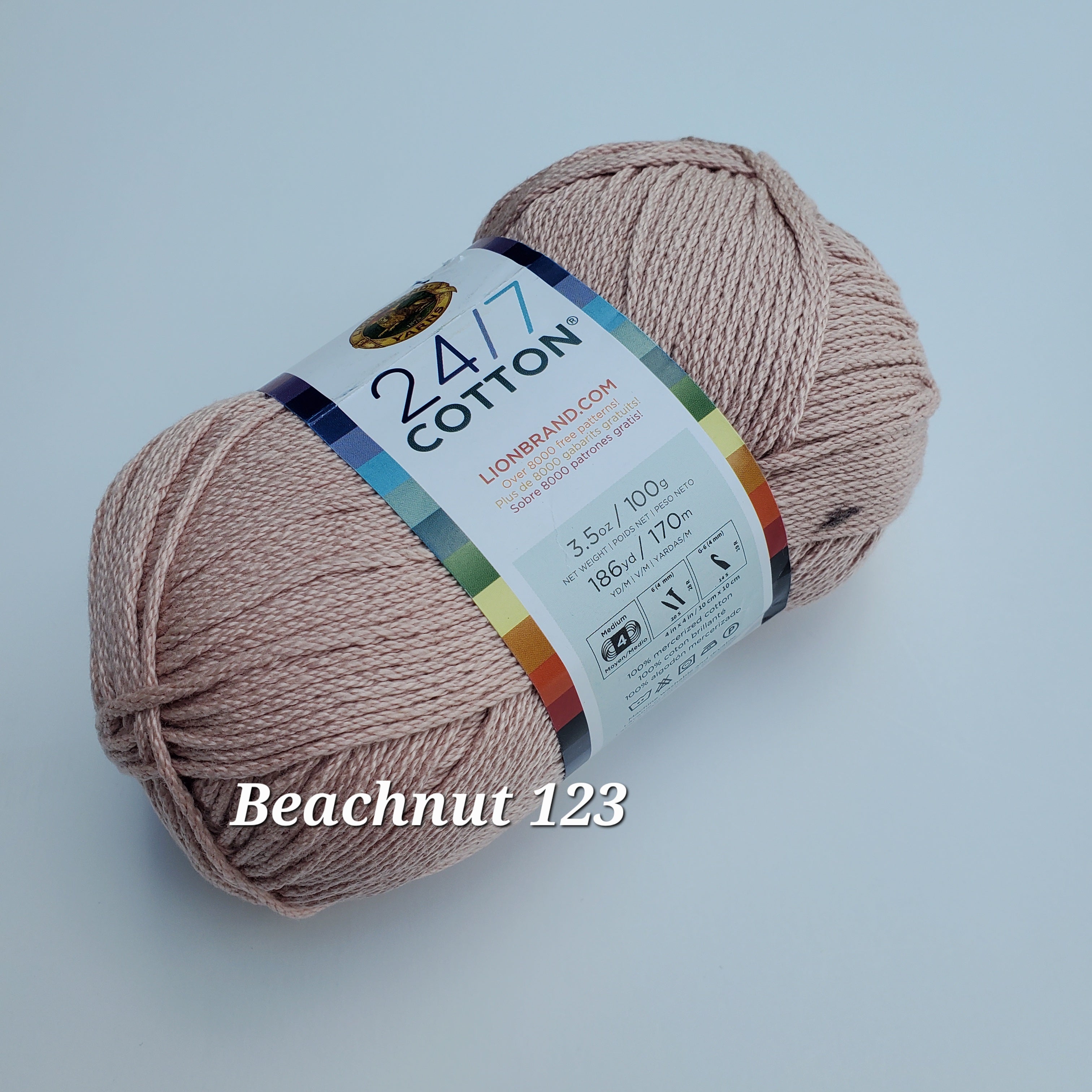 Lion Brand 24/7 Cotton Yarn, Choose Color