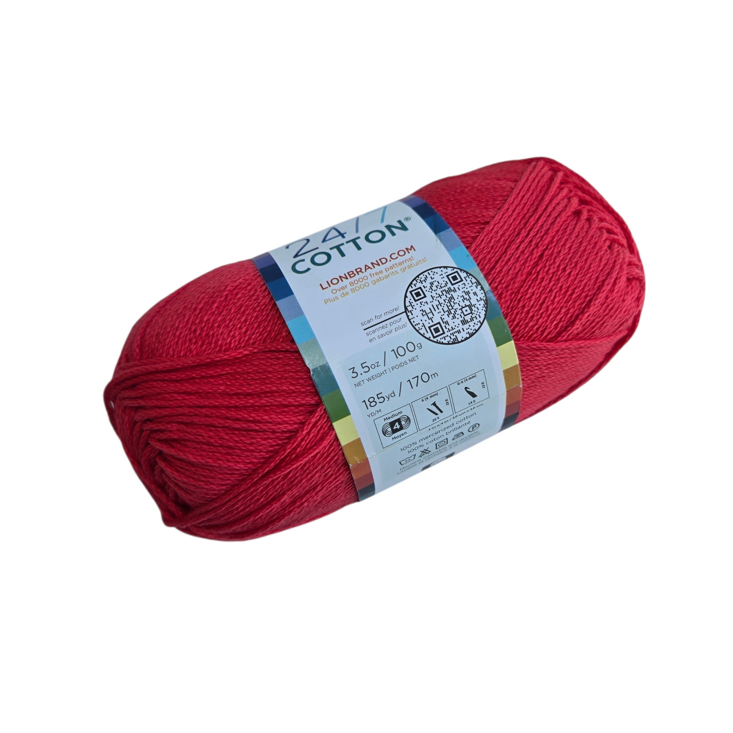 24/7 Cotton Yarn, Mercerized Lion Brand Cotton Yarn