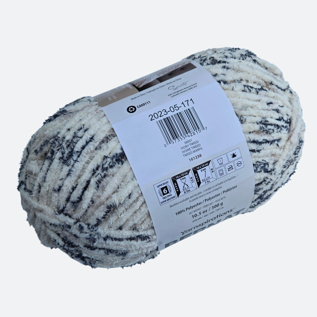 Bernat Blanket Tweeds Yarn – Ivory Tweed Super Bulky 300g