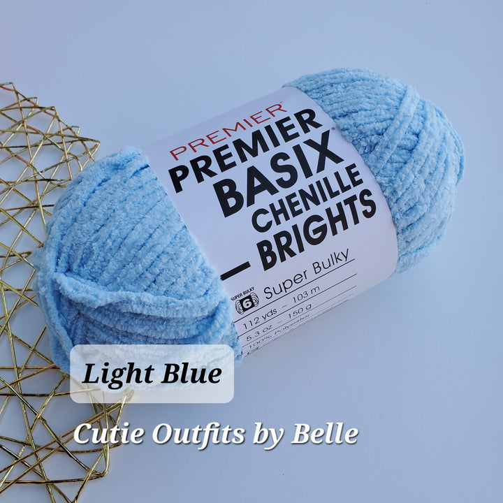 Premier Basix Chenille BRIGHTS, Chunky Yarn, Crochet Plushies Yarn, Chenille Yarn