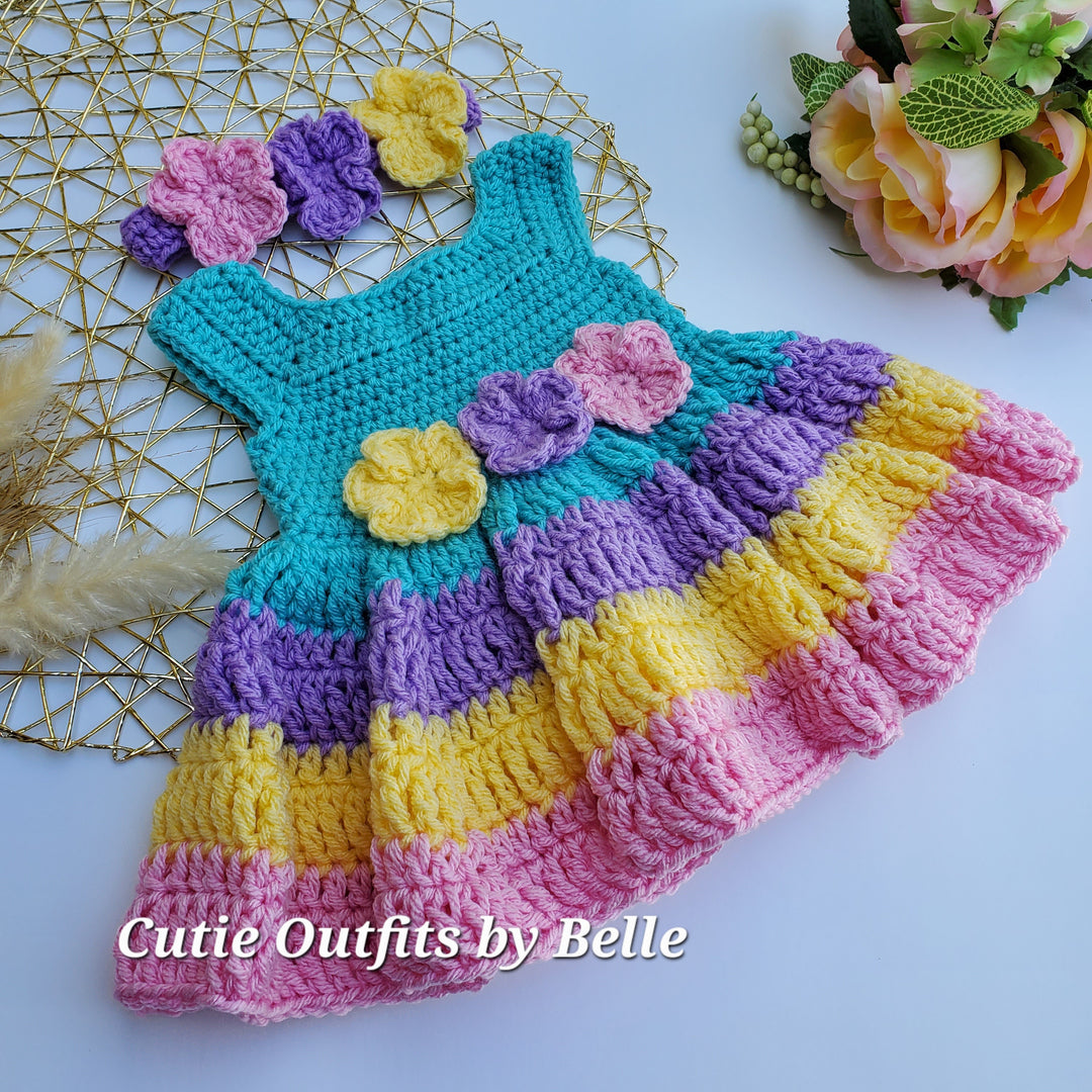 Easter Crochet Baby Dress, Infant Baby Set, Baby Girl Outfit, Newborn Baby Outfit