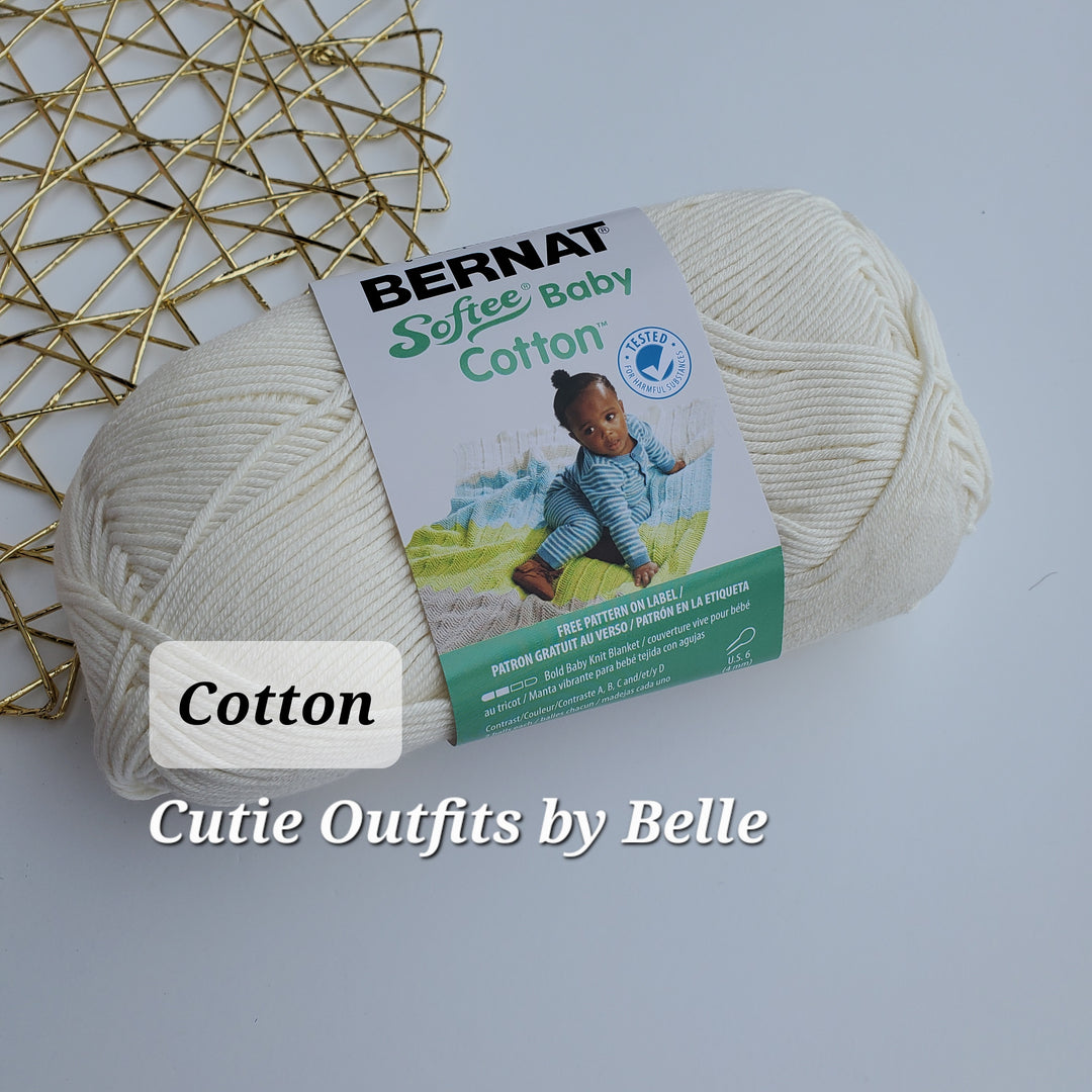 Bernat Softee Baby Cotton Yarn, Dk Size 3, Cotton Acrylic Blend