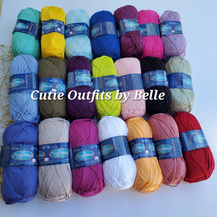 SINFONIA Cotton Yarn, Mercerized Sportweight Cotton Yarn