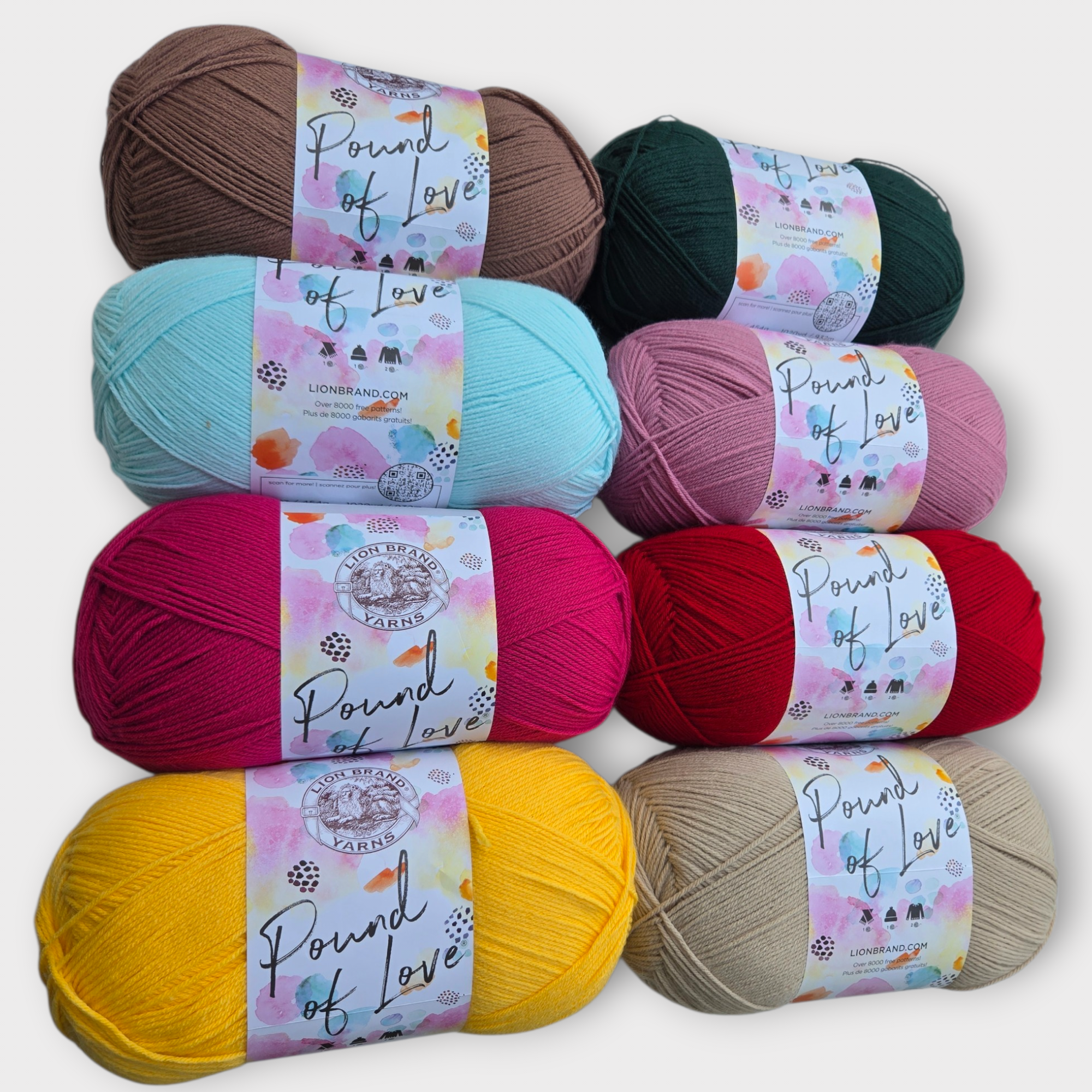 Pound of Love Lion Brand Yarn, Worsted Weight Yarn, CHOOSE Color