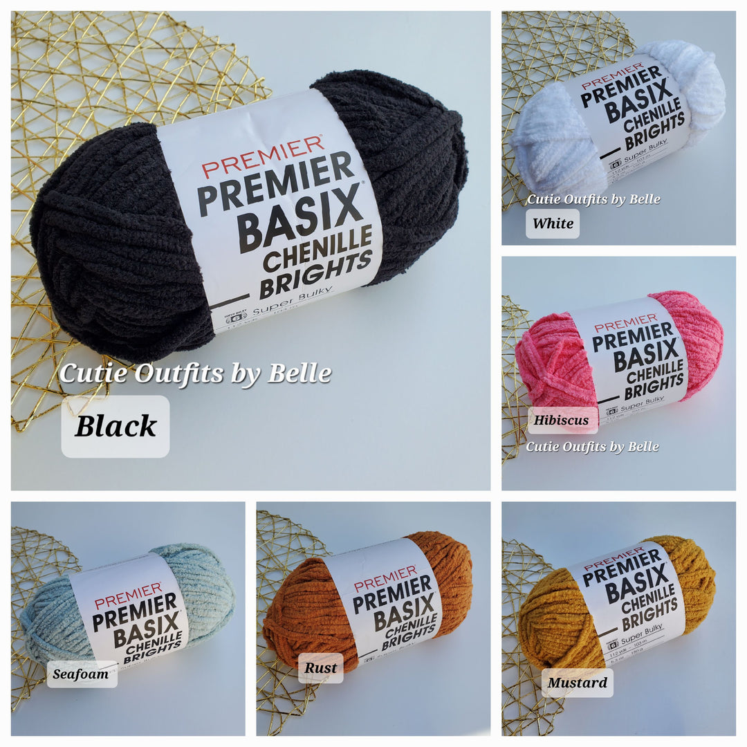 Premier Basix Chenille BRIGHTS, Chunky Yarn, Crochet Plushies Yarn, Chenille Yarn