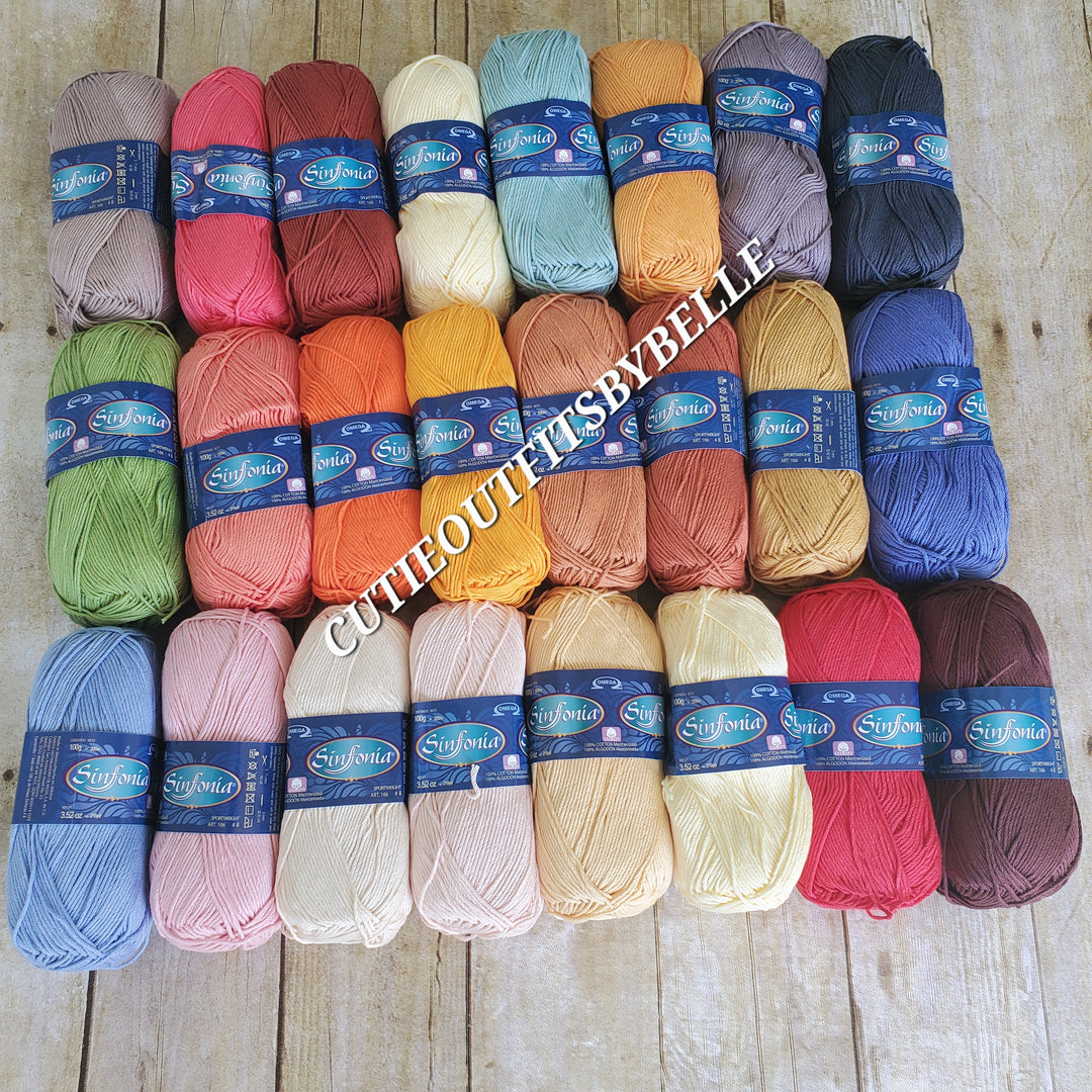 SINFONIA Cotton Yarn, Mercerized Sportweight Cotton Yarn