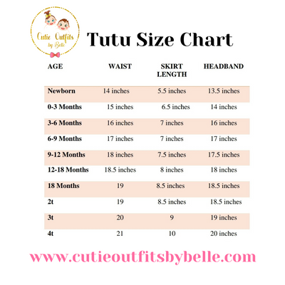 tutu size chart cutie outfits by belle