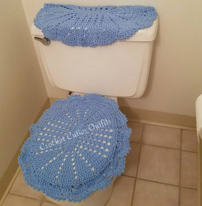 Light Blue Toilet Seat, Cover for Bathroom,Handmade Toilet