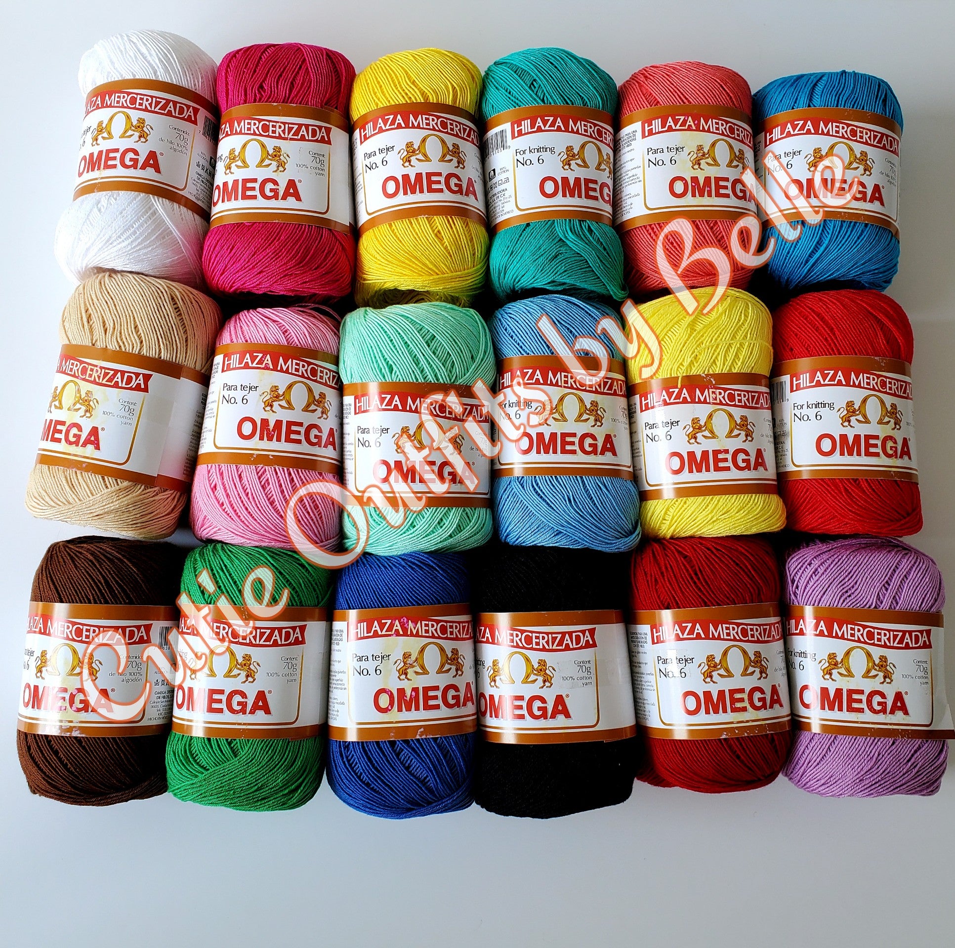 Omega Cotton Thread, Cotton Omega #6 Thread, 100% Mercerized, Knitting Thread