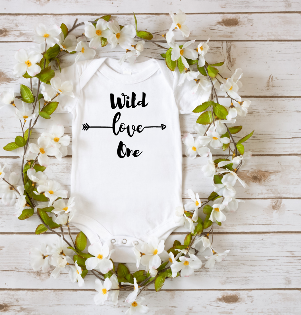 Wild One Baby Bodysuit, Custom Baby Bodysuits, Personalized Onesie