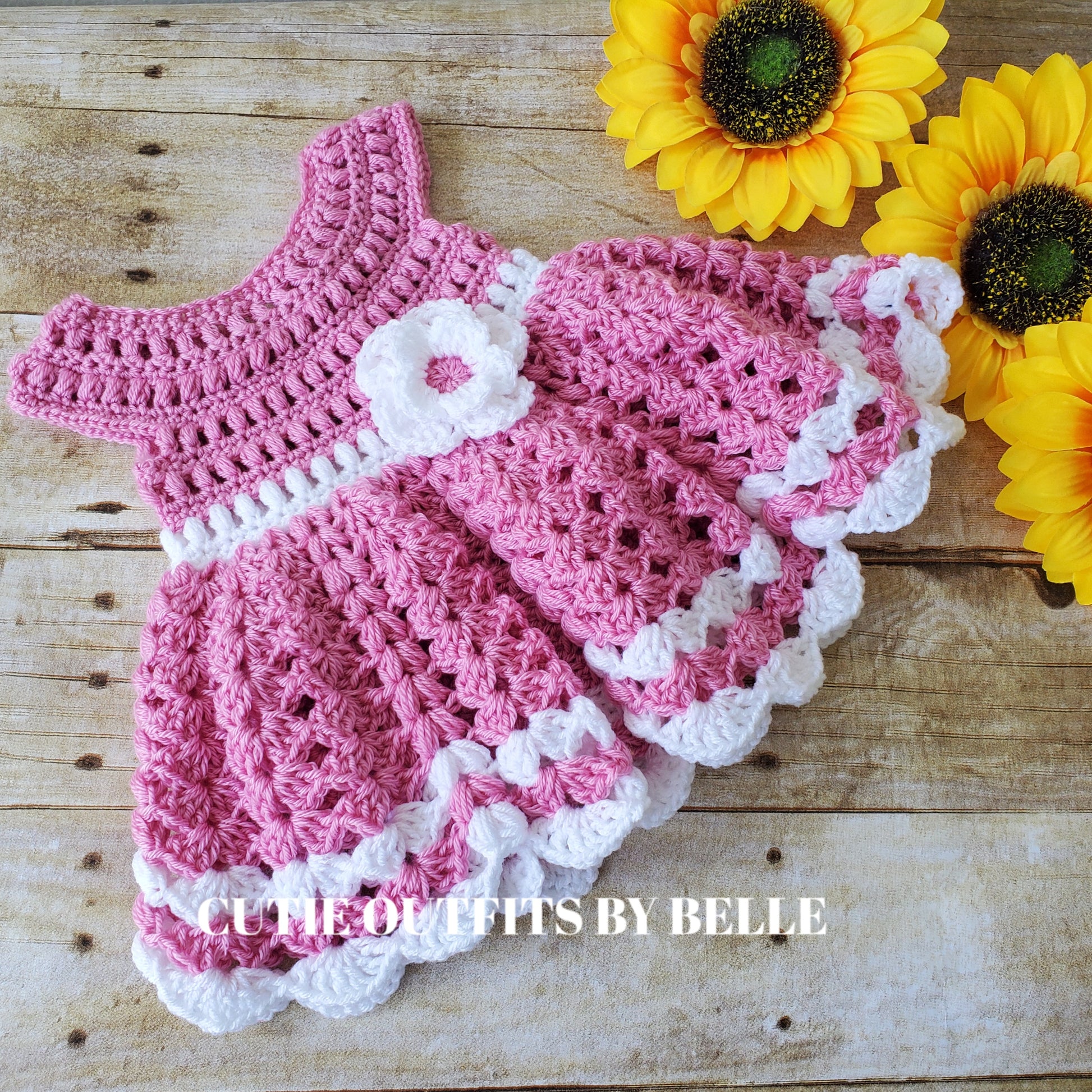 Newborn Crochet PATTERN, Pink Crochet Baby Dress Pattern, PDF Instant Cutie Outfits by Belle Newborn Crochet PATTERN, Pink Crochet Baby Dress Pattern, PDF Instant Cutie Outfits by Belle