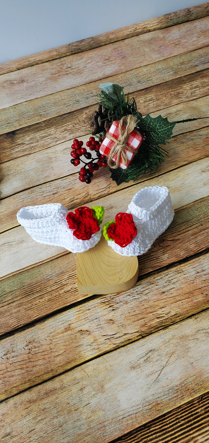 Christmas Crochet Baby Dress, Cotton Crochet Baby Outfit, Red Baby Dress, Coming Home Outfit,Baby Shower Gift, Vestido Bebe