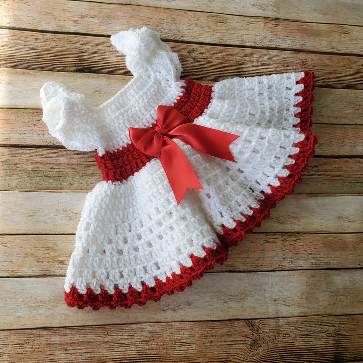 Red Crochet Baby Outfit, Take Home Baby Outfit, Coming Home Dress, Infant Outfits, Crochet Newborn Outfit, Photo Prop Outfit, Infant Christmas