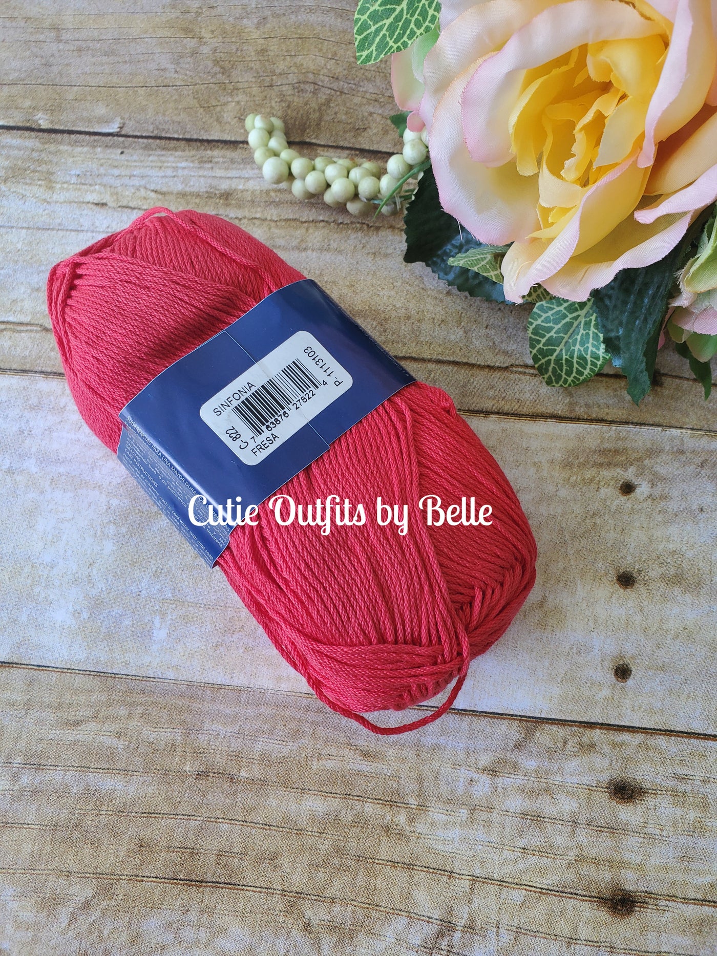 Cotton Yarn Sinfonia Strawberry (Fresa), 100% Soft Cotton Yarn, Dk Yarn, Knitting Yarn, Crochet Yarn, Sportweight