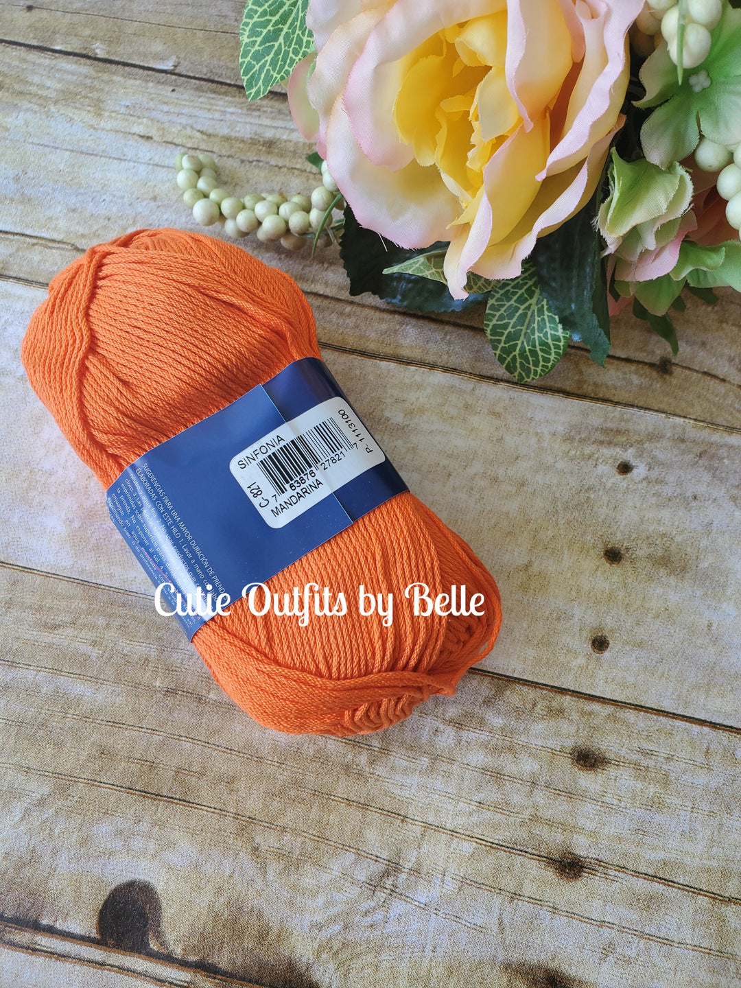 Cotton Yarn Sinfonia  Mandarine (Mandarina), 100% Soft Cotton Yarn, Dk Yarn, Knitting Yarn, Crochet Yarn, Sportweight