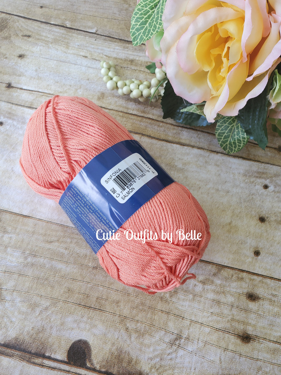 Cotton Yarn Sinfonia  Salmon, 100% Soft Cotton Yarn, Dk Yarn, Knitting Yarn, Crochet Yarn, Sportweight