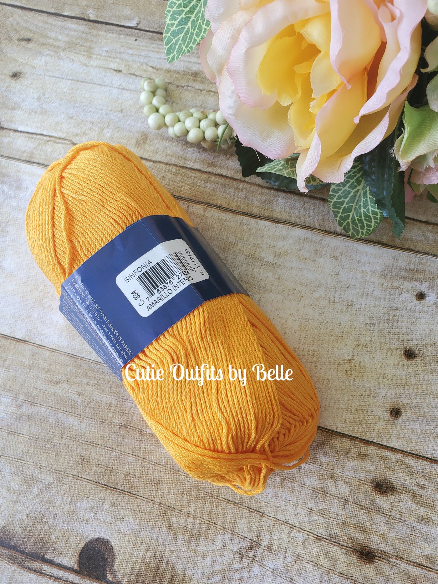 Cotton Yarn Sinfonia  Intense Yellow (Amarillo Intenso), 100% Soft Cotton Yarn, Dk Yarn, Knitting Yarn, Crochet Yarn, Sportweight