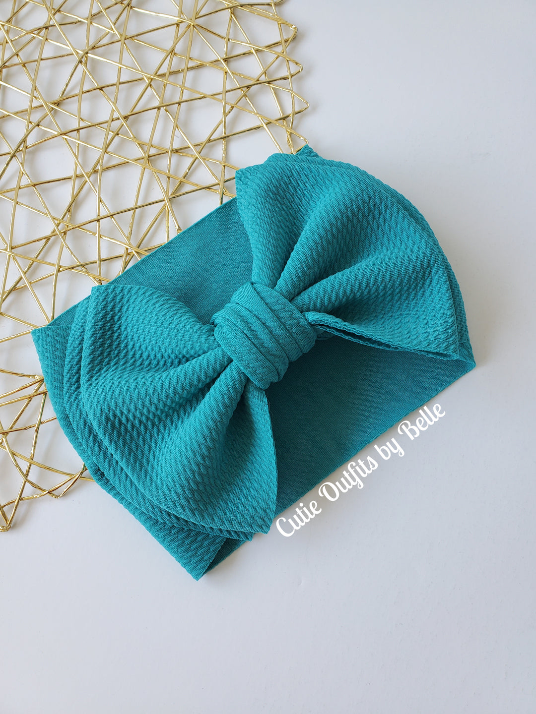 Teal Big Baby Girl Bow,  Cute Baby Headband, Baby Girl Headwrap