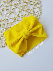 Yellow Big Baby Bow Headband, Baby Girl Headwrap, Baby Girl Headwear