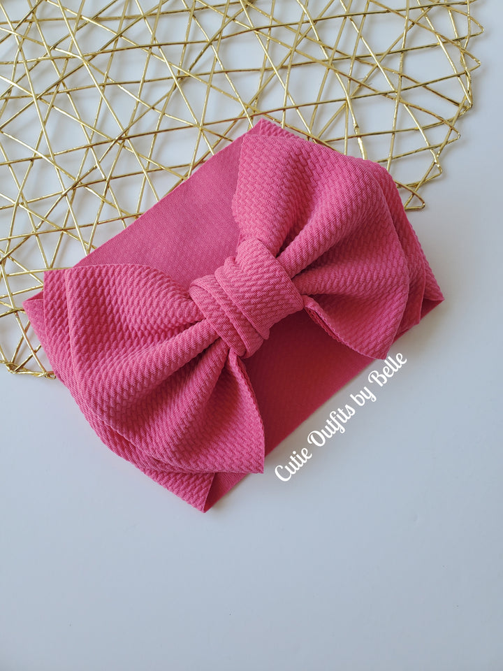 Hot Pink Big Baby Girl Bow,  Cute Baby Headband, Baby Girl Headwrap