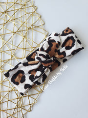 Cheetah Cute Knot Bow Baby Headband, Baby Girl Headwrap, Baby Girl Headwear