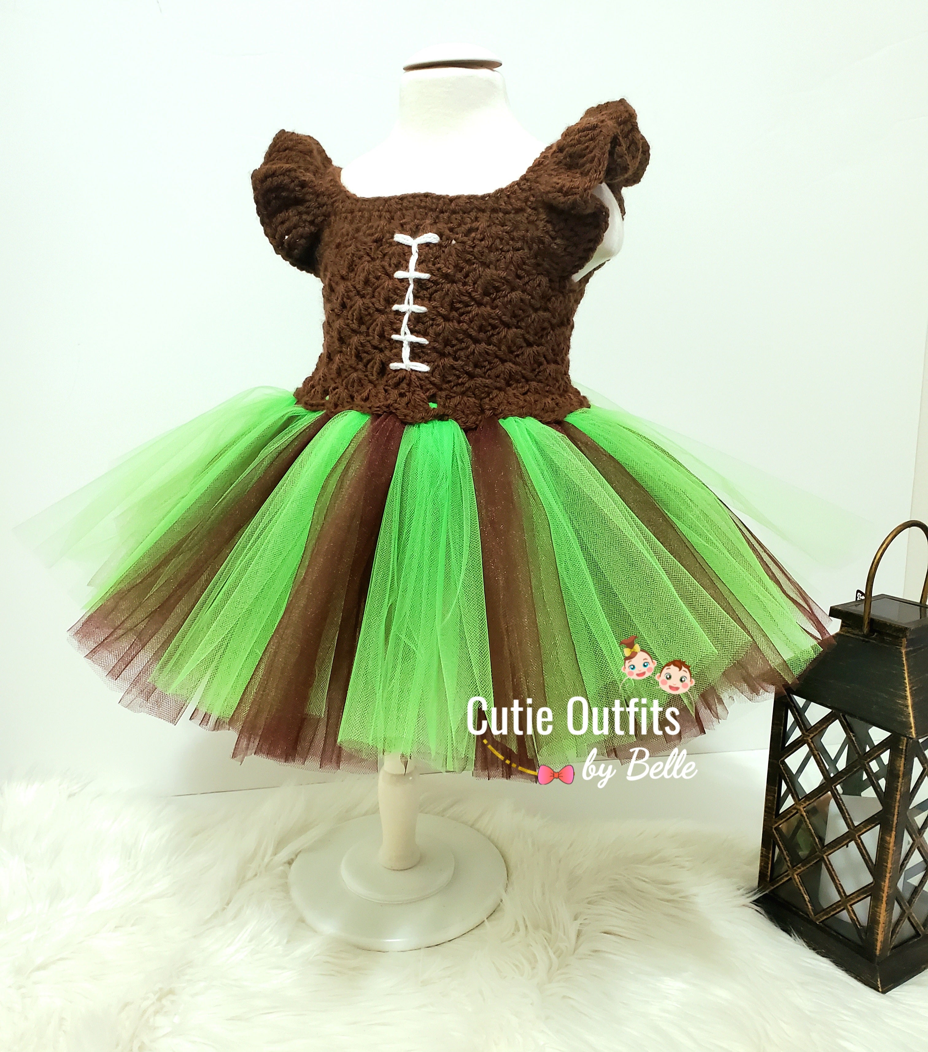 Tutu Sport Theme Baby Dress, Crochet Baby Dress
