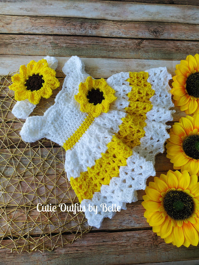 Sunflower crochet dress pattern