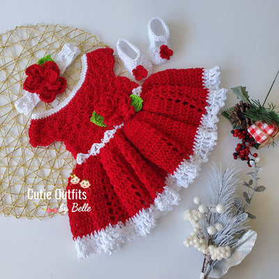 Christmas crochet baby outfit