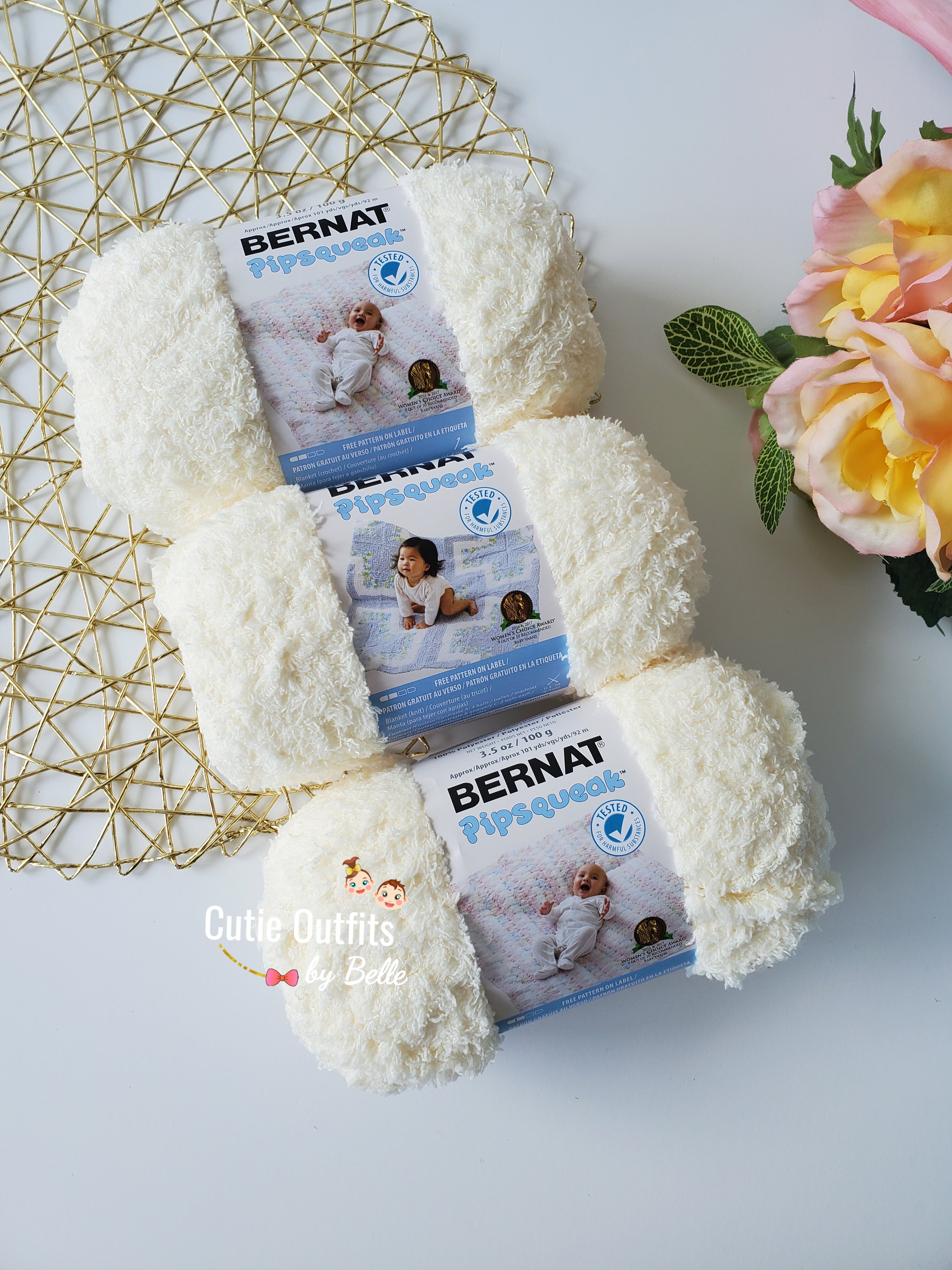 Vanilla Bernat Pipsqueak Yarn, Soft Bulky Yarn