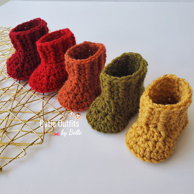 Fall crochet baby booties