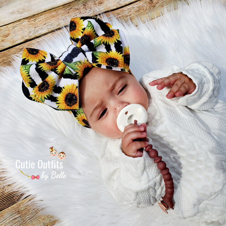 Sunflower baby bow