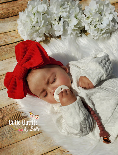 Red Christmas baby bow
